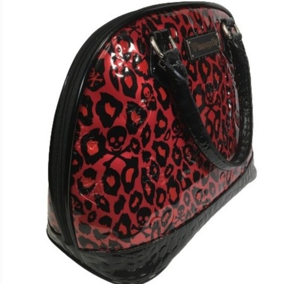 Loungefly Leopard Skull Embossed Dome Satchel RARE Bag Purse Double Zipper - Picture 5 of 13